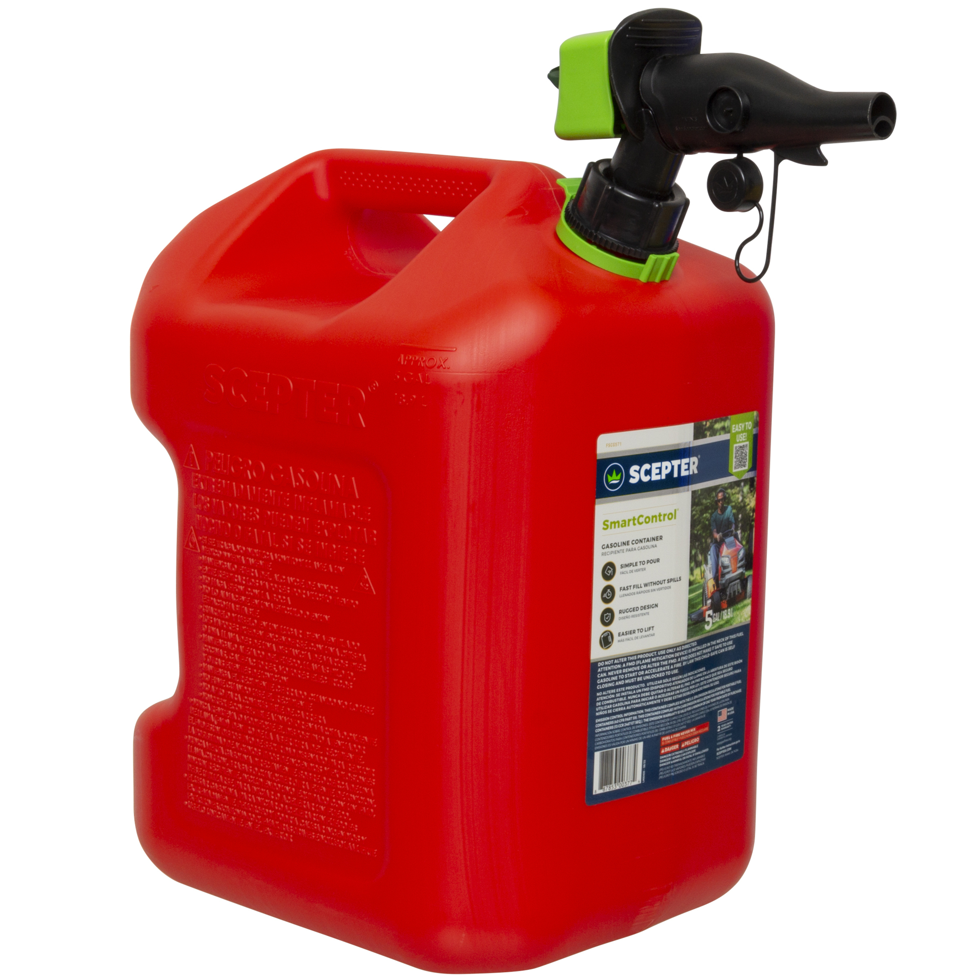 Scepter 5-Gal. SmartControl Gas Can, Rear Handle, Model# FSCG575C